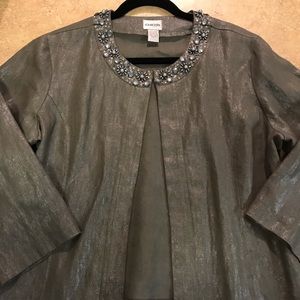 Grey/Silver Embellished Collar Chico’s Jacket